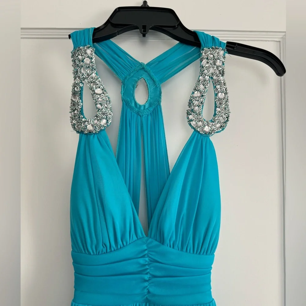 Josh & Jazz Aqua Prom Dress. No tag for size but guessing women’s 6-8 - Picture 5 of 10